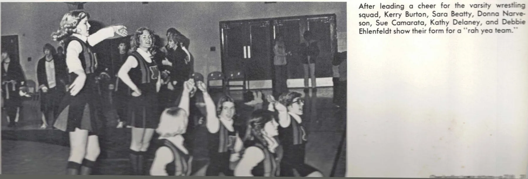 1977 Girls Varsity Cheerleading action 02