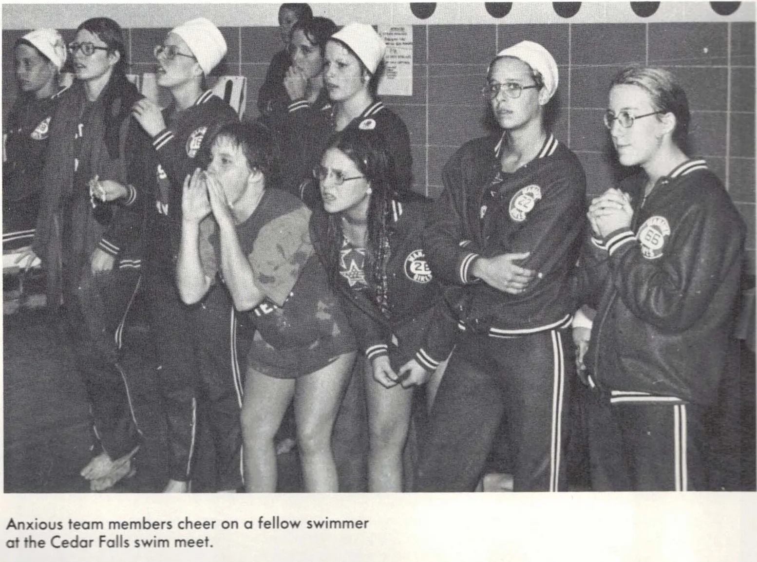 1977 Girls Varsity Swimming action 02